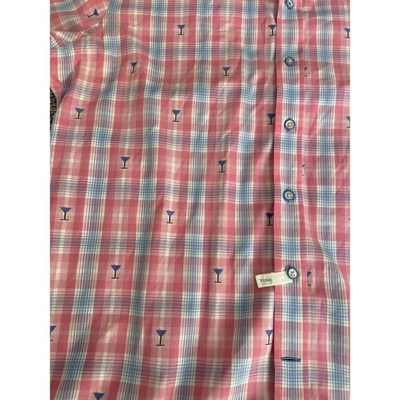 Robert Graham Large Pink Martini Short Sleeve Shirt Button Down - Picture 7 of 7